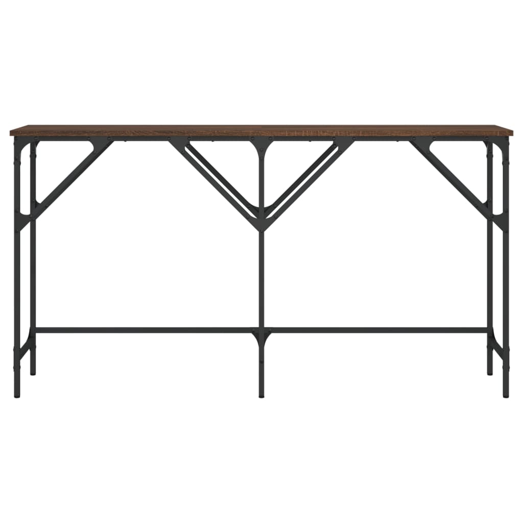 Console Table Brown Oak 140x29x75 cm Engineered Wood