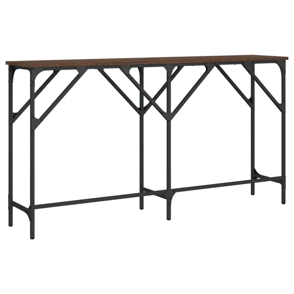 Console Table Brown Oak 140x29x75 cm Engineered Wood