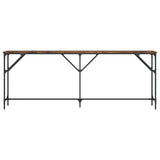 Console Table Smoked Oak 200x29x75 cm Engineered Wood