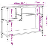 Console Table with Shelves Grey Sonoma 100x35x75 cm