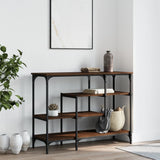 Console Table with Shelves Brown Oak 100x35x75 cm