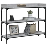 Console Table with Shelves Grey Sonoma 100x30x80 cm