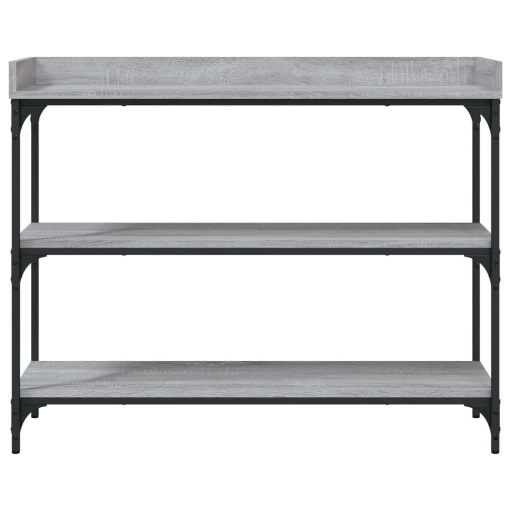 Console Table with Shelves Grey Sonoma 100x30x80 cm