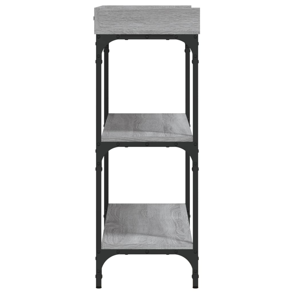 Console Table with Shelves Grey Sonoma 100x30x80 cm