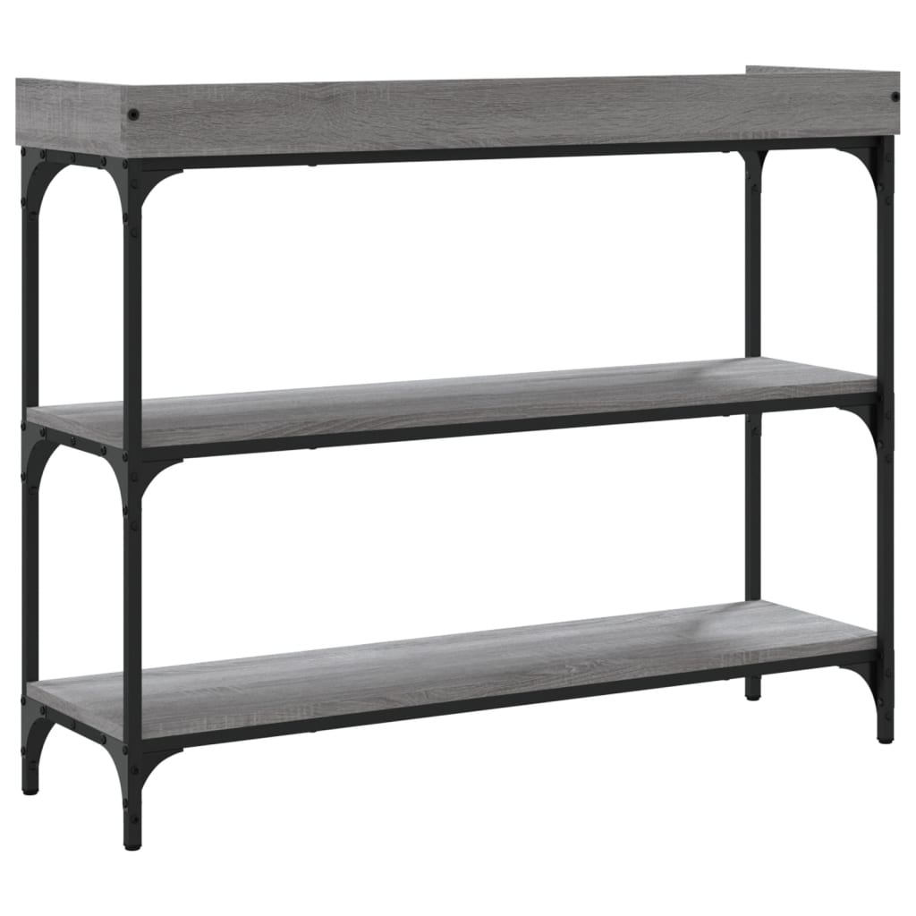 Console Table with Shelves Grey Sonoma 100x30x80 cm