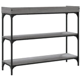 Console Table with Shelves Grey Sonoma 100x30x80 cm