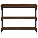 Console Table with Shelves Brown Oak 100x30x80 cm