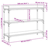 Console Table with Shelves Brown Oak 100x30x80 cm