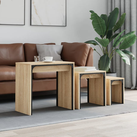 Nesting Coffee Tables 3 Pcs Engineered Wood