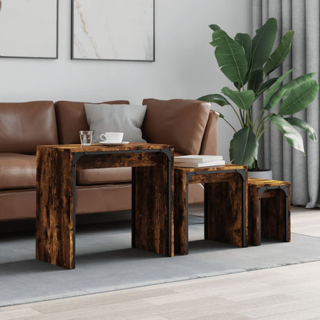 Nesting Coffee Tables 3 Pcs Engineered Wood