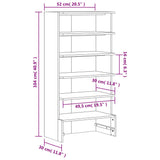 Shoe Cabinet Wax 52X30X104 Cm Solid Wood Pine