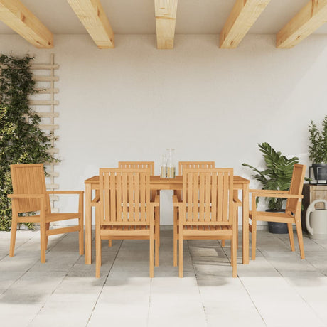 Stackable Garden Chairs 2 Pcs 56.5X57.5X91 Cm Solid Wood Teak