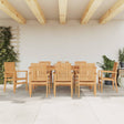 Stackable Garden Chairs 2 Pcs 56.5X57.5X91 Cm Solid Wood Teak