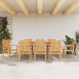 Stackable Garden Chairs 2 Pcs 56.5X57.5X91 Cm Solid Wood Teak