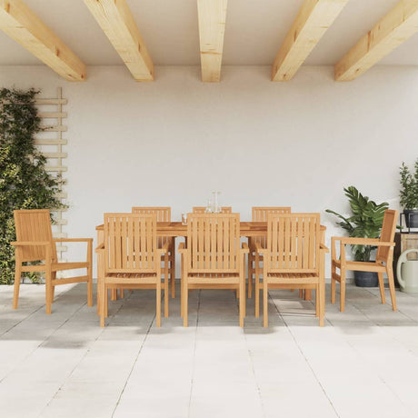 Stackable Garden Chairs 2 Pcs 56.5X57.5X91 Cm Solid Wood Teak