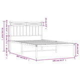 Metal Bed Frame Without Mattress 100X200Cm