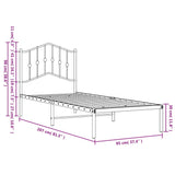 Metal Bed Frame Without Mattress 90X200Cm