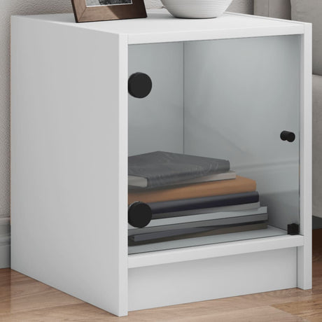 Bedside Cabinet With Glass Door 35X37X42 Cm