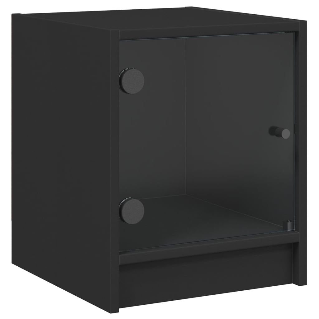 Bedside Cabinet With Glass Door 35X37X42 Cm