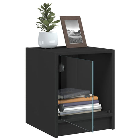 Bedside Cabinet With Glass Door 35X37X42 Cm