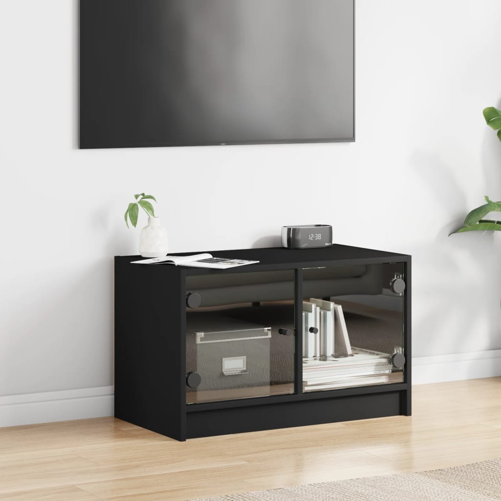 Tv Cabinet With Glass Doors 68X37X42 Cm