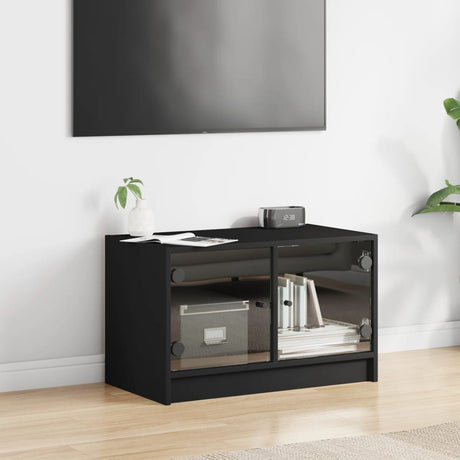 Tv Cabinet With Glass Doors 68X37X42 Cm