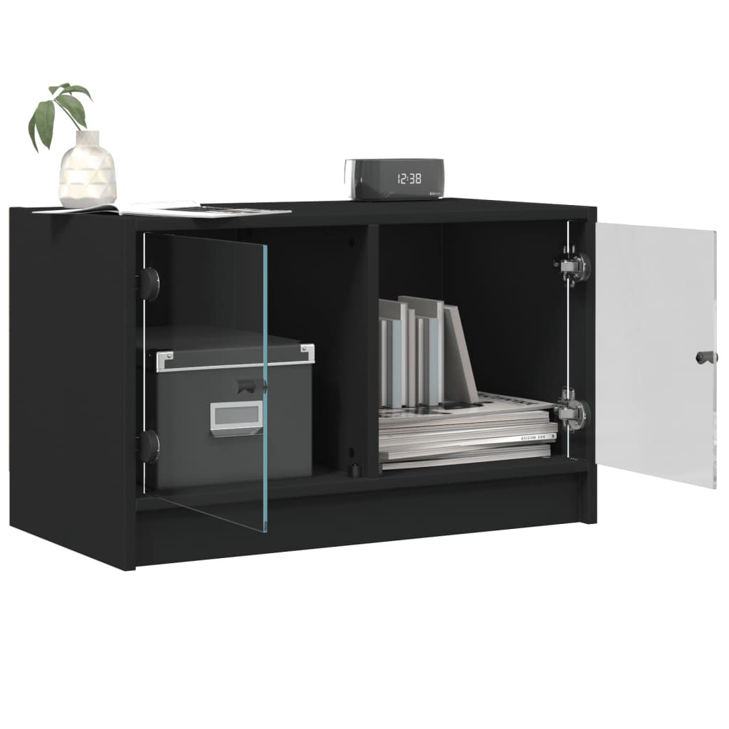Tv Cabinet With Glass Doors 68X37X42 Cm