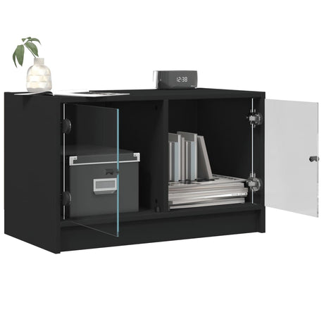 Tv Cabinet With Glass Doors 68X37X42 Cm