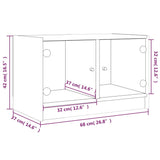 Tv Cabinet With Glass Doors 68X37X42 Cm