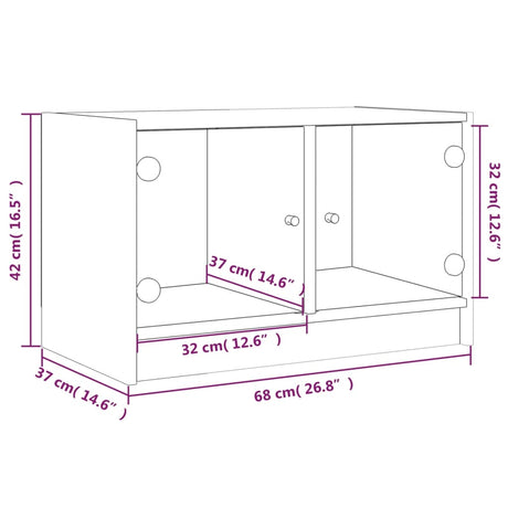Tv Cabinet With Glass Doors 68X37X42 Cm