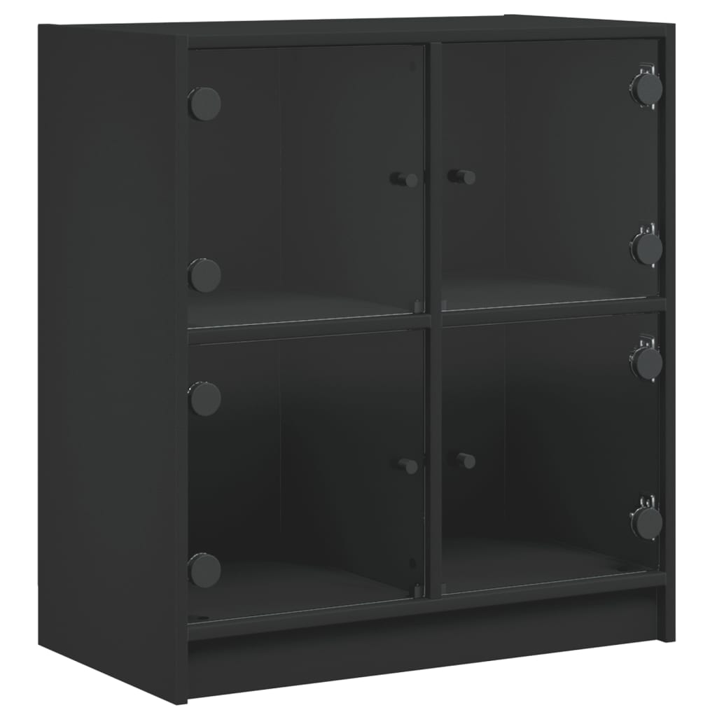 Side Cabinet With Glass Doors 68X37X75.5 Cm