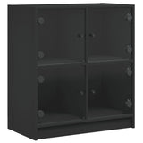Side Cabinet With Glass Doors 68X37X75.5 Cm