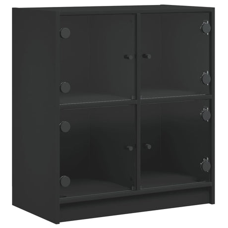 Side Cabinet With Glass Doors 68X37X75.5 Cm