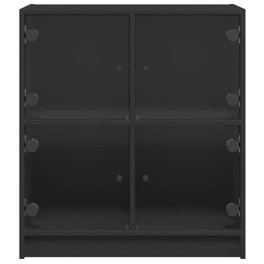 Side Cabinet With Glass Doors 68X37X75.5 Cm