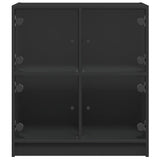 Side Cabinet With Glass Doors 68X37X75.5 Cm