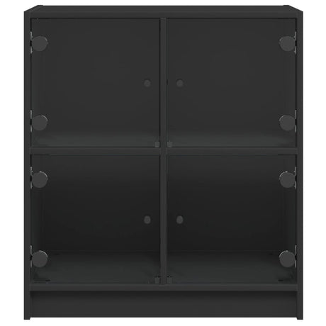 Side Cabinet With Glass Doors 68X37X75.5 Cm