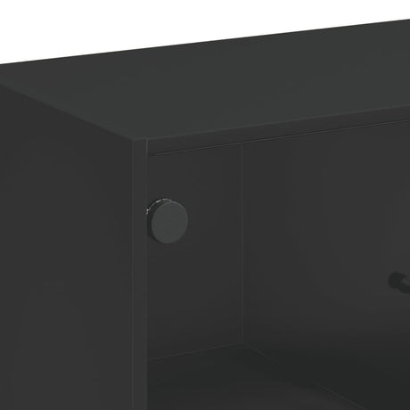 Side Cabinet With Glass Doors 68X37X75.5 Cm