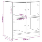 Side Cabinet With Glass Doors 68X37X75.5 Cm