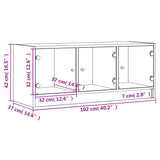 Tv Cabinet With Glass Doors 102X37X42 Cm