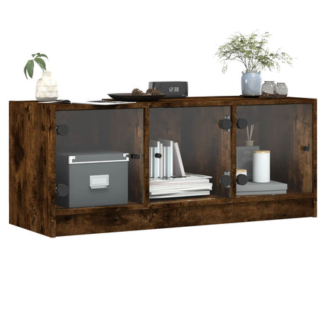 Tv Cabinet With Glass Doors 102X37X42 Cm