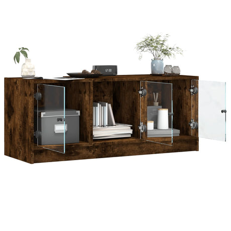 Tv Cabinet With Glass Doors 102X37X42 Cm