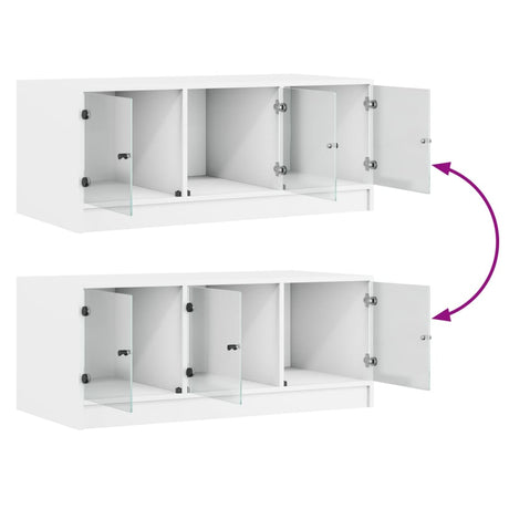 Coffee Table With Glass Doors 102X50X42 Cm