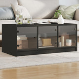 Coffee Table With Glass Doors 102X50X42 Cm
