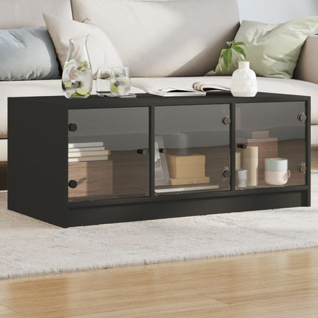 Coffee Table With Glass Doors 102X50X42 Cm