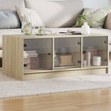 Coffee Table With Glass Doors 102X50X42 Cm