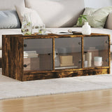 Coffee Table With Glass Doors 102X50X42 Cm