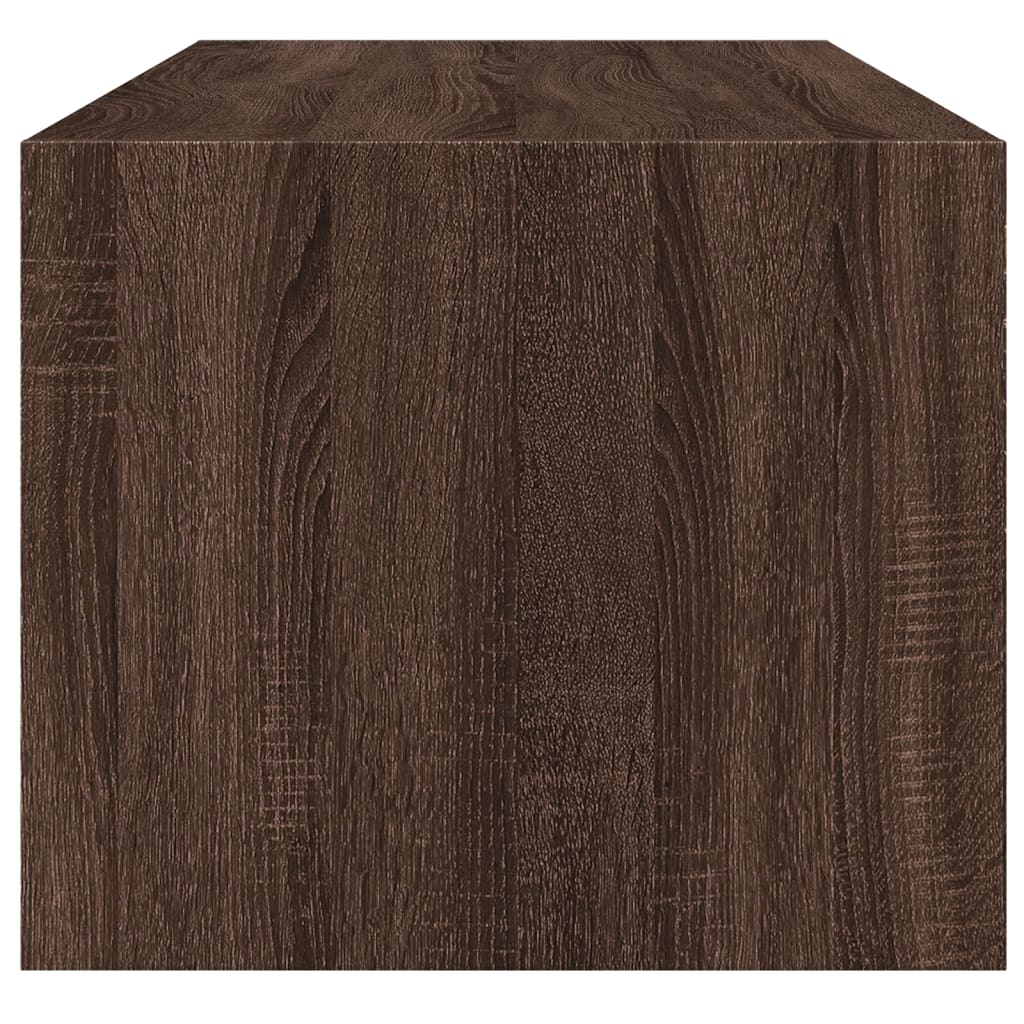 Coffee Table with Glass Doors Brown Oak 102x50x42 cm