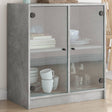 Side Cabinet With Glass Doors 68X37X75.5 Cm