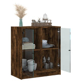 Side Cabinet With Glass Doors 68X37X75.5 Cm