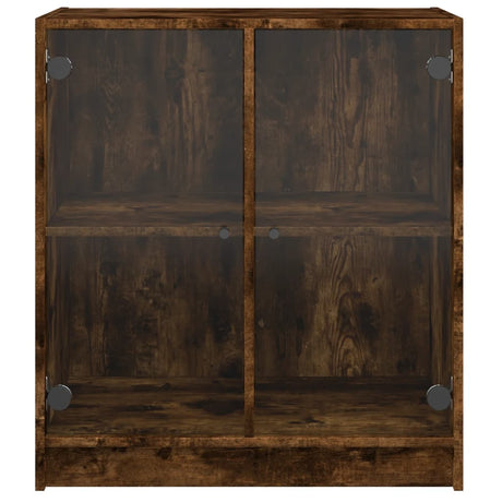 Side Cabinet With Glass Doors 68X37X75.5 Cm